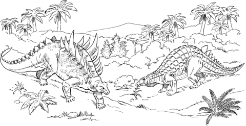 Polacanthus And Scelidosaurus Coloring Page